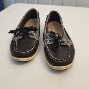 Sperry Top Sider Womens Size 8.5M STS97236 Black,plaid,cheetah